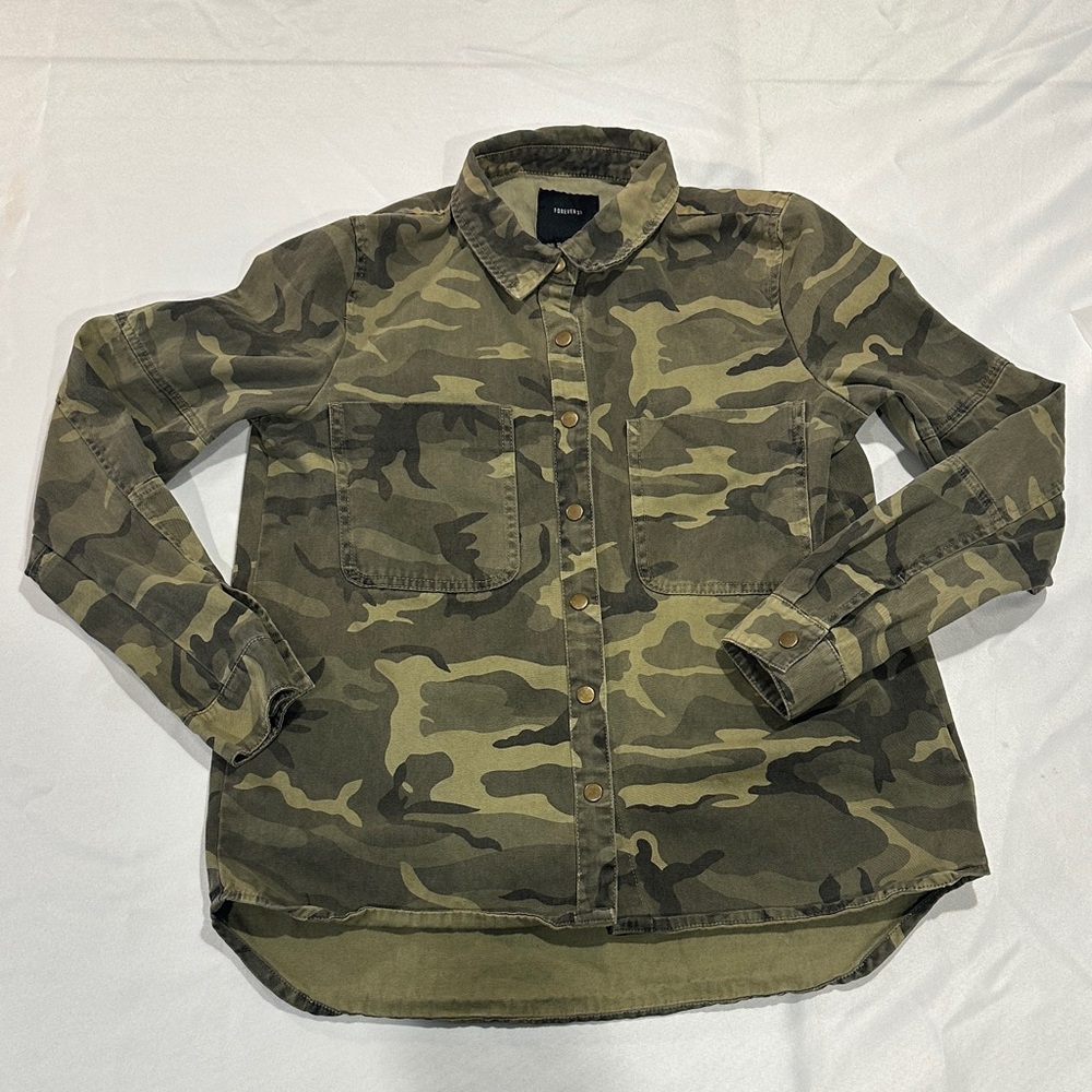 Forever 21 Olive Green Camouflage Shirt (355)